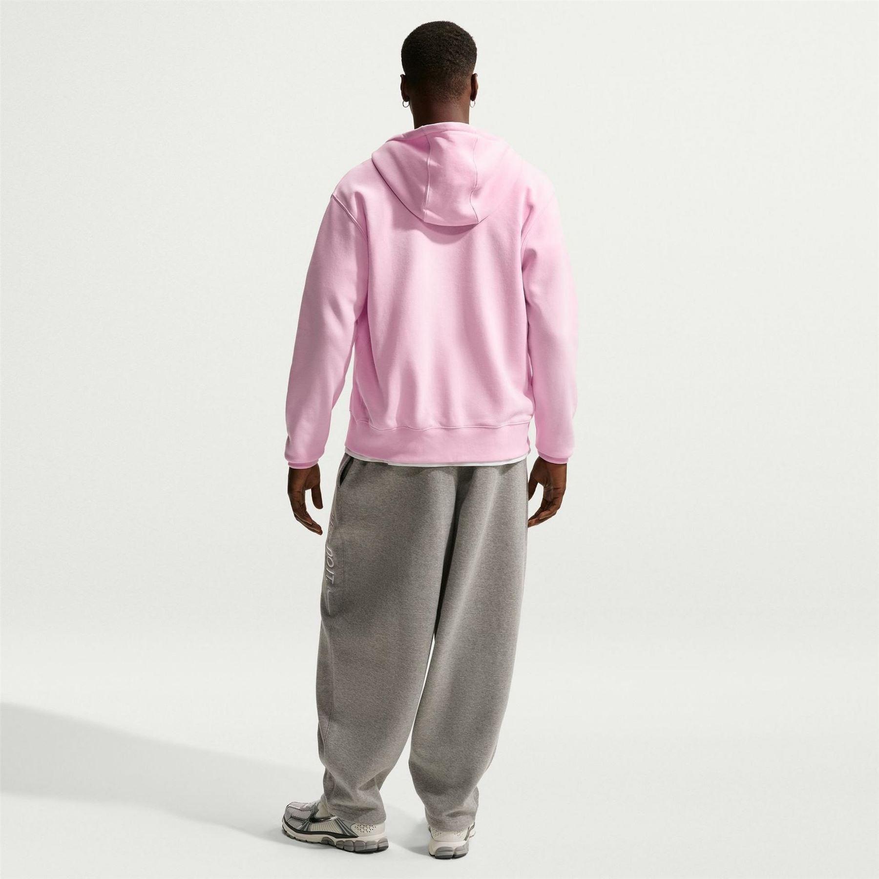 Felpa Con Cappuccio E Zip Intera Uomo Nike Sportswear Club Schiuma Rosa 5/5