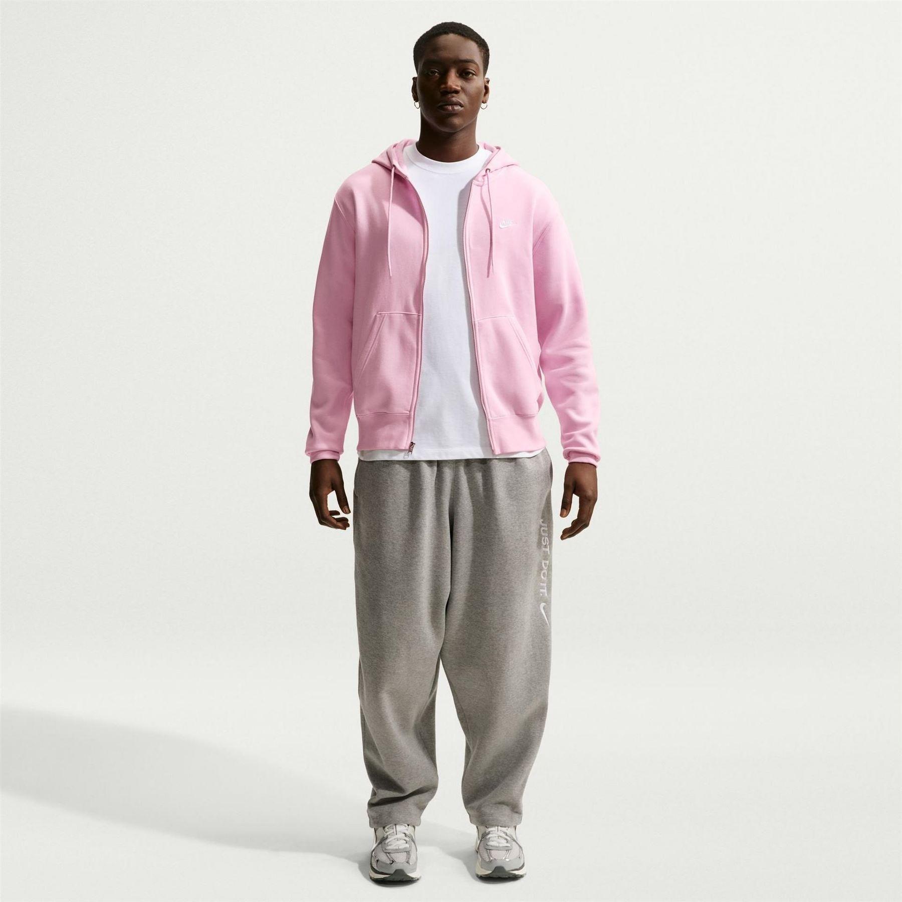 Felpa Con Cappuccio E Zip Intera Uomo Nike Sportswear Club Schiuma Rosa 4/5