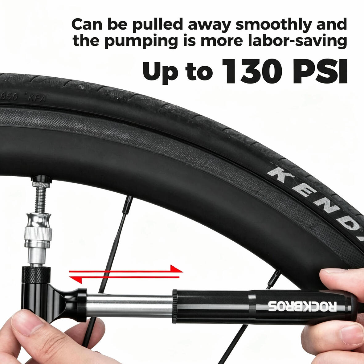 Mini-Fahrradpumpe 130 PSI Aluminium Doppelventil für MTB Rennrad 2/6
