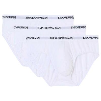Slip Semplice Uomo Misura Confezione 3 Emporio Armani Bianco