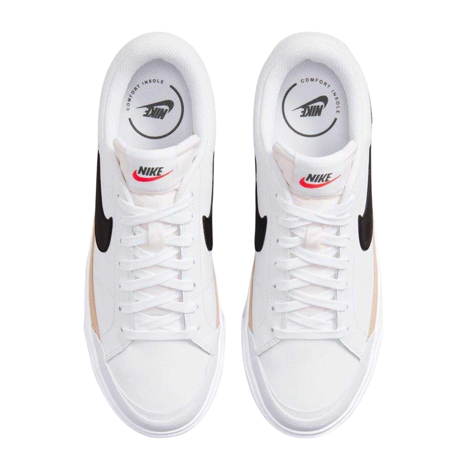 Womens/Ladies Court Legacy Leather Platform Shoes (White/Black) 3/4