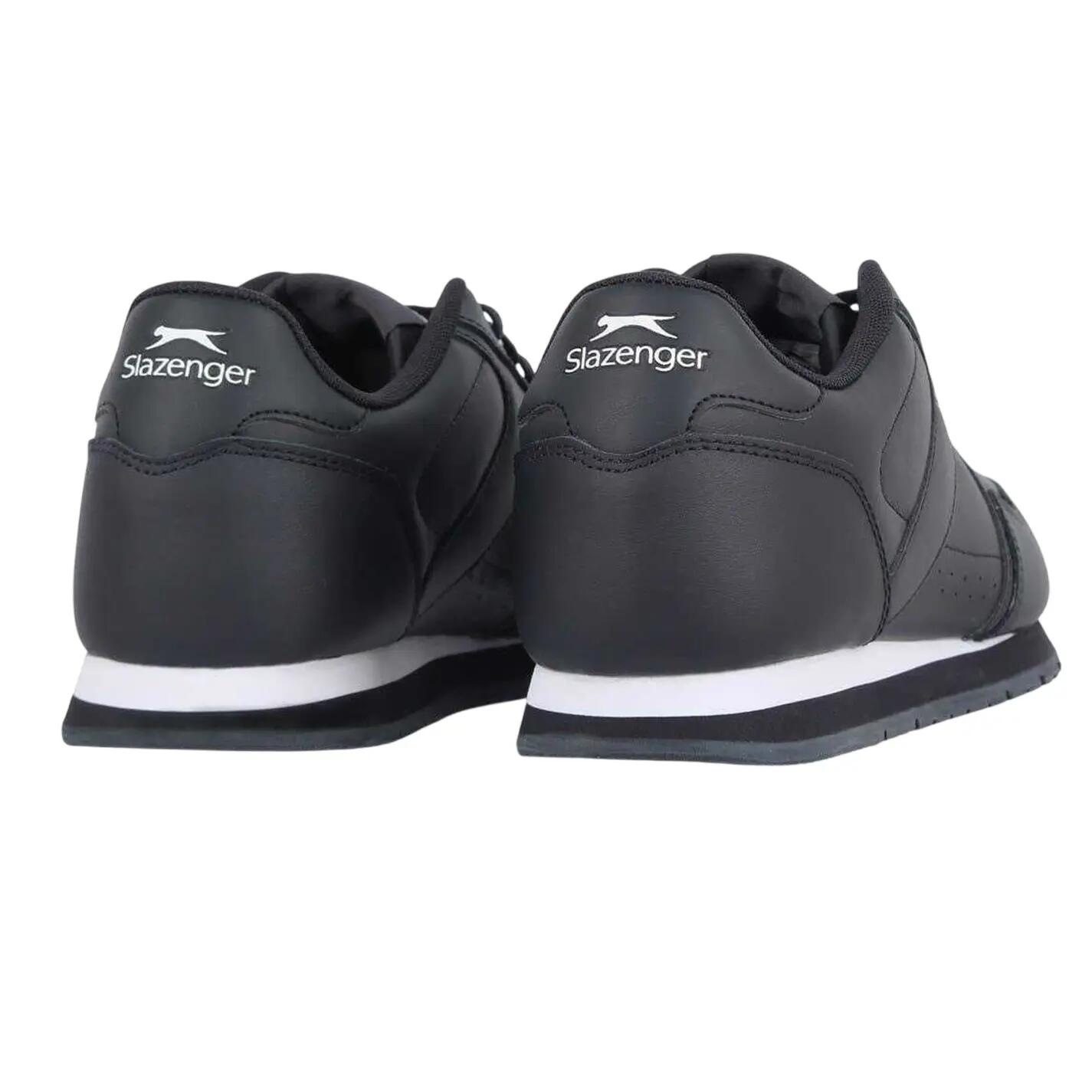 Mens Classic Coated Leather Trainers (Navy/White) 2/4