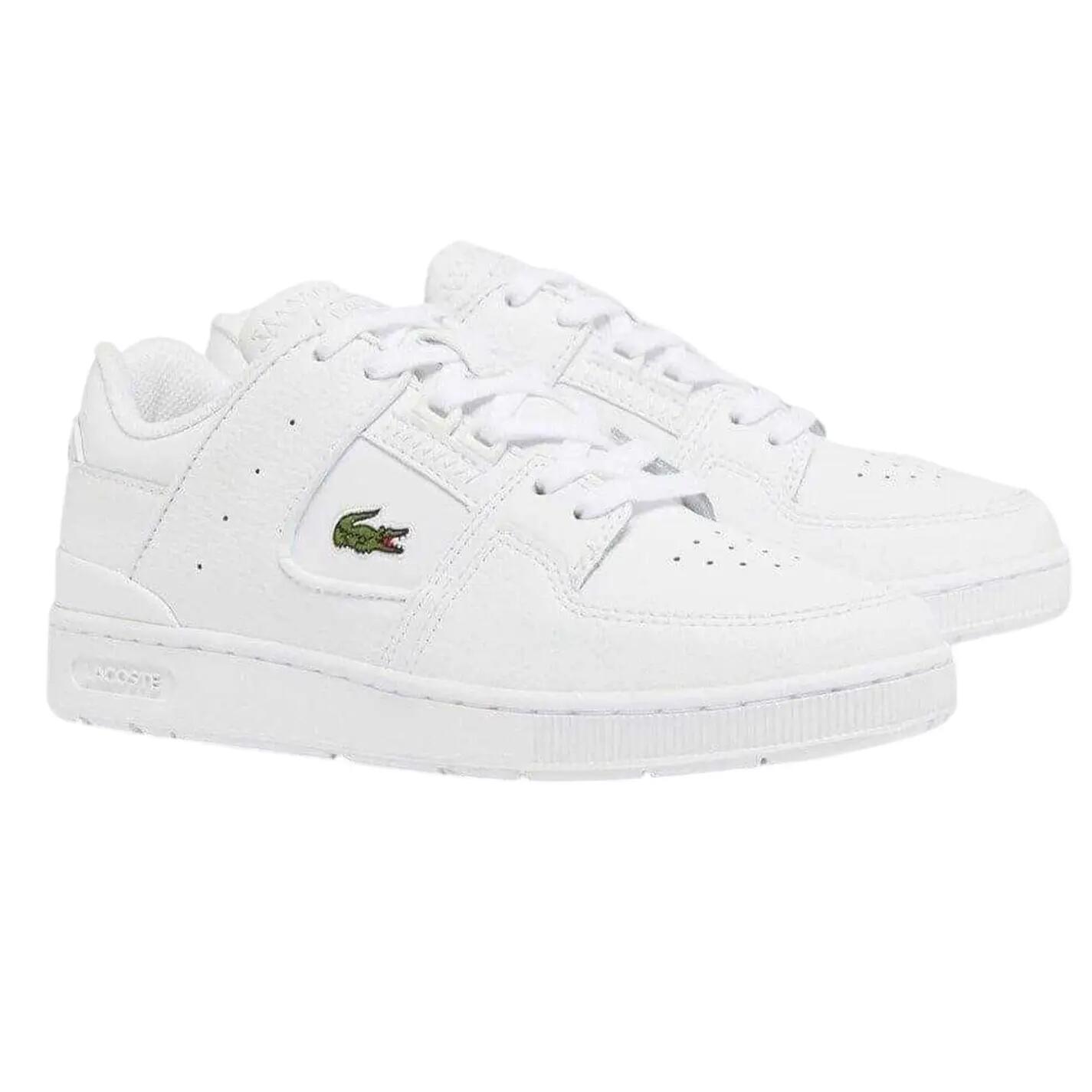 Mens Cage Leather Court Trainers (White) 4/4