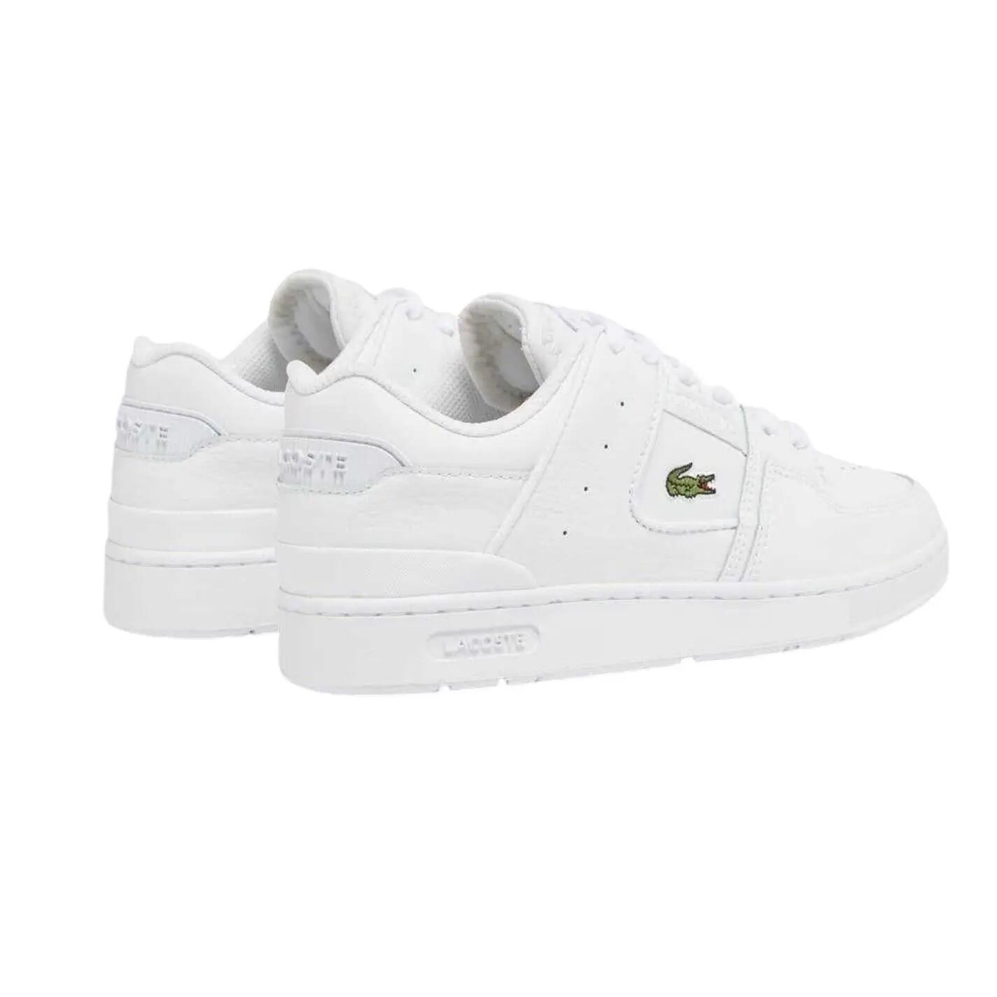 Mens Cage Leather Court Trainers (White) 3/4