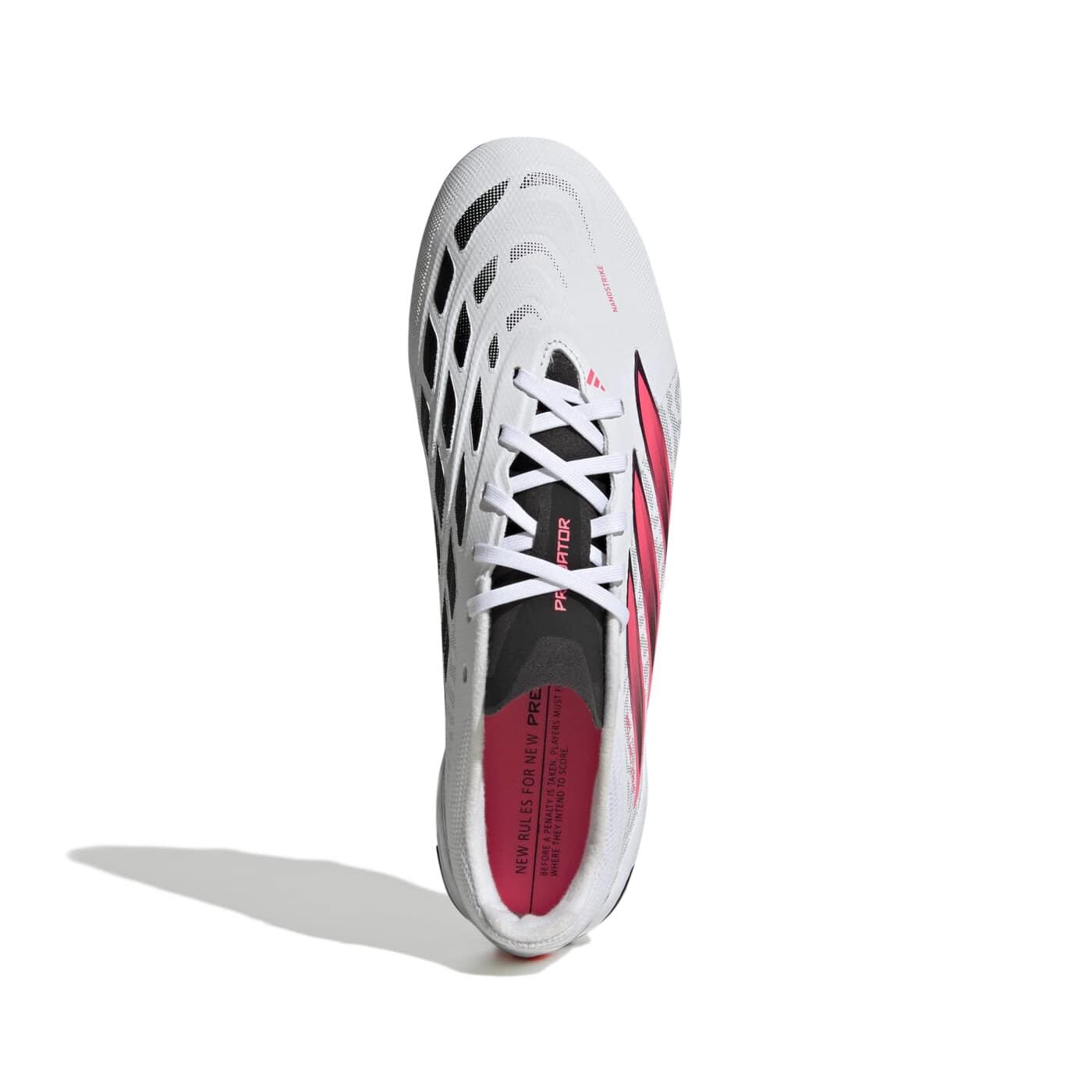 Crampons Adidas Predator League FG Blanc, noir et rose 4/14