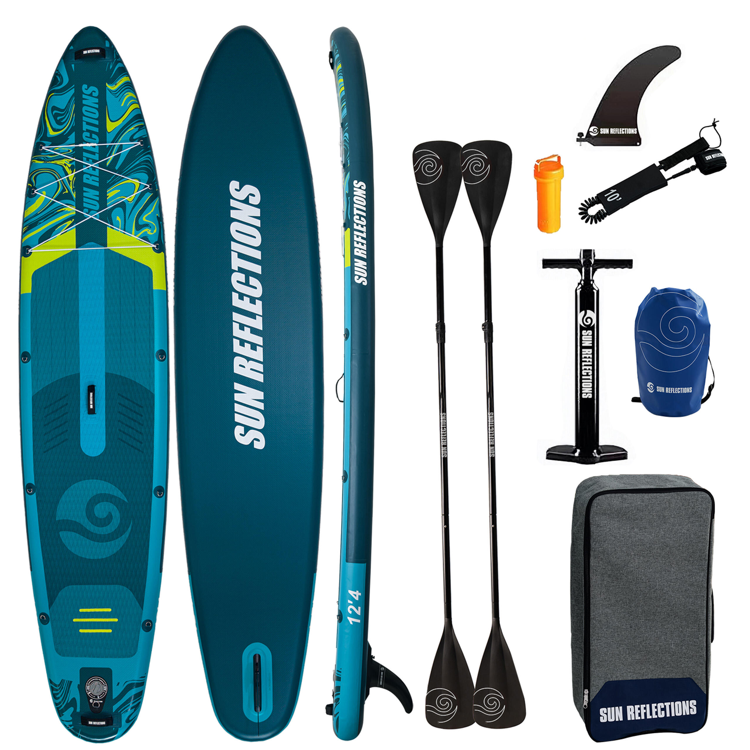 Deska SUP SUN REFLECTIONS Multi 12'4" Minicombo EMERALD +Pompka elektryczna 2/7