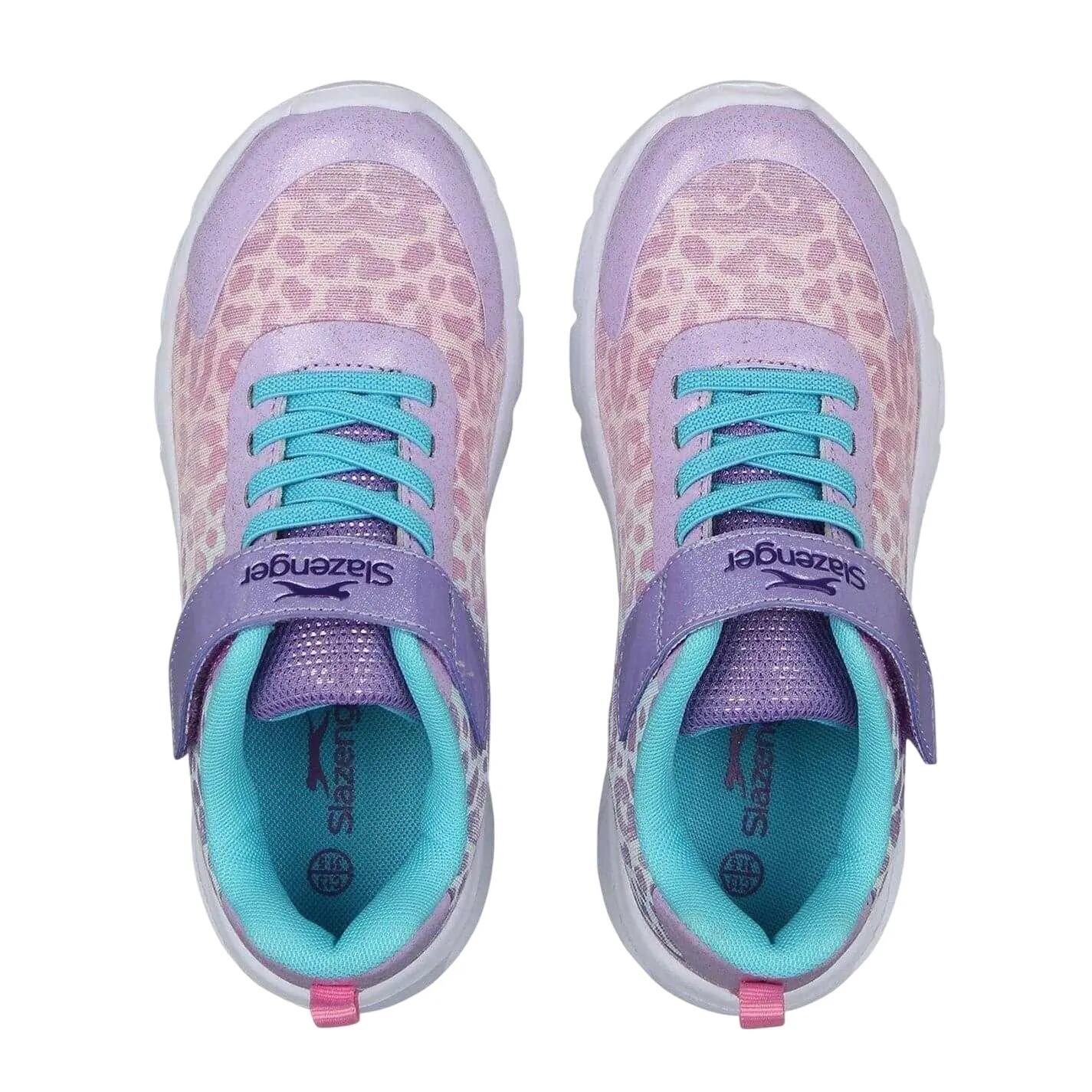 Childrens/Kids Alie 2.0 Holographic Leopard Trainers (Purple) 4/4