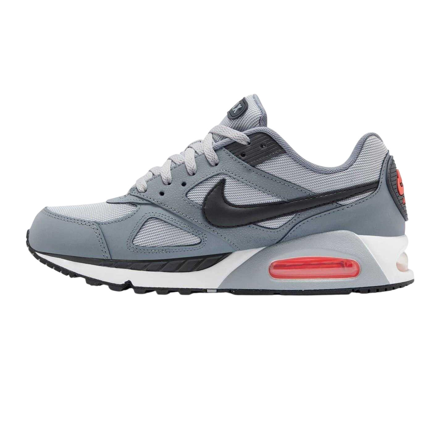 Mens Air Max Leather Trainers (Grey/Black/Red) 3/5