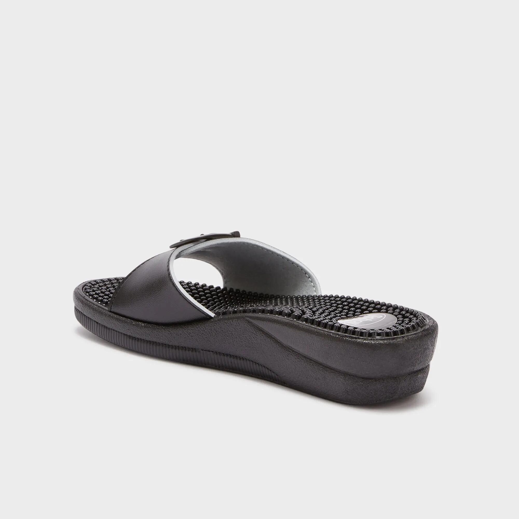 Damen Schwimmen Pantoletten New Massage Schwarz 4/4