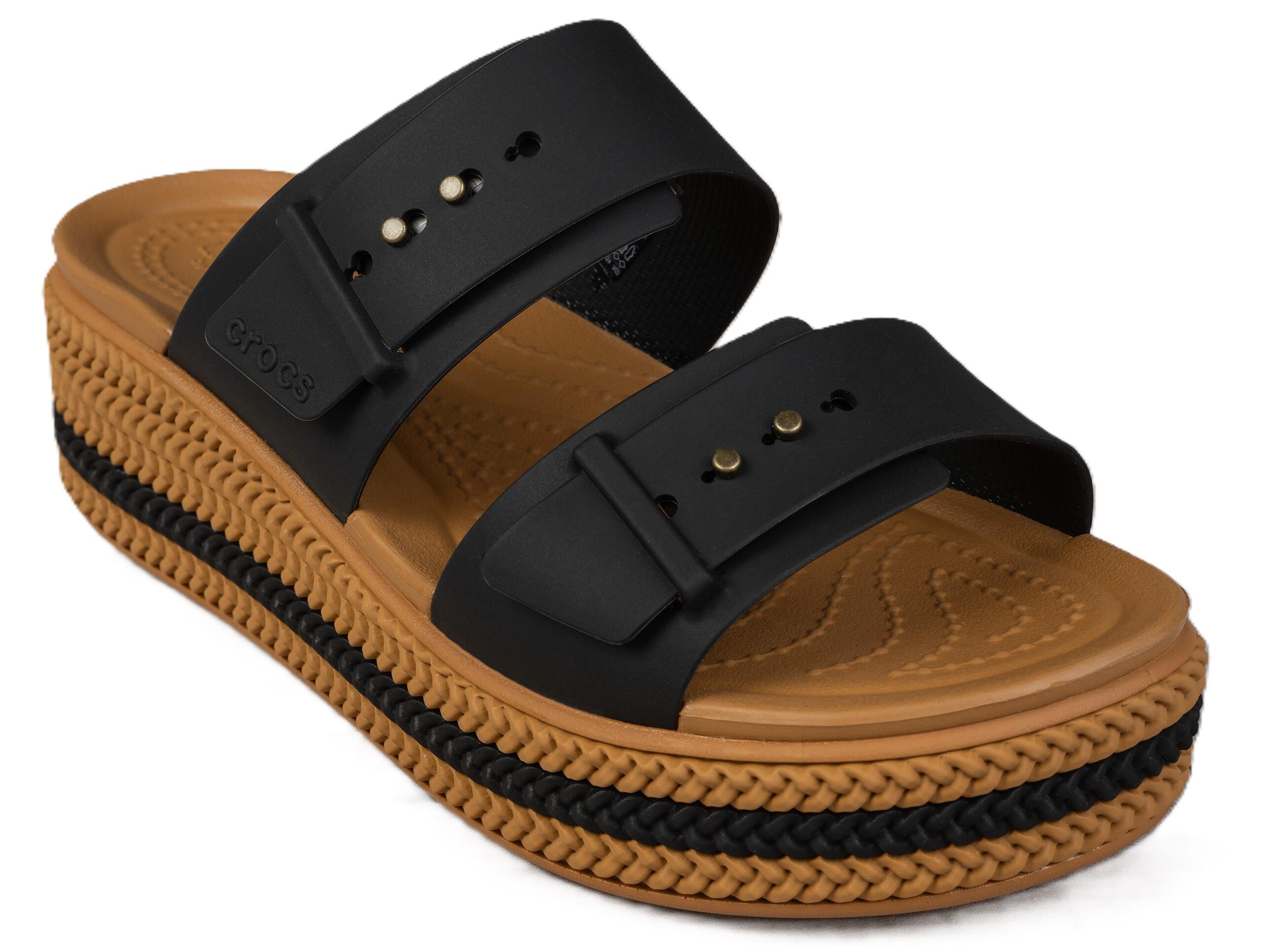 Klapki damskie na platformie Crocs BROOKLYN WOVEN BUCKLE 5/5