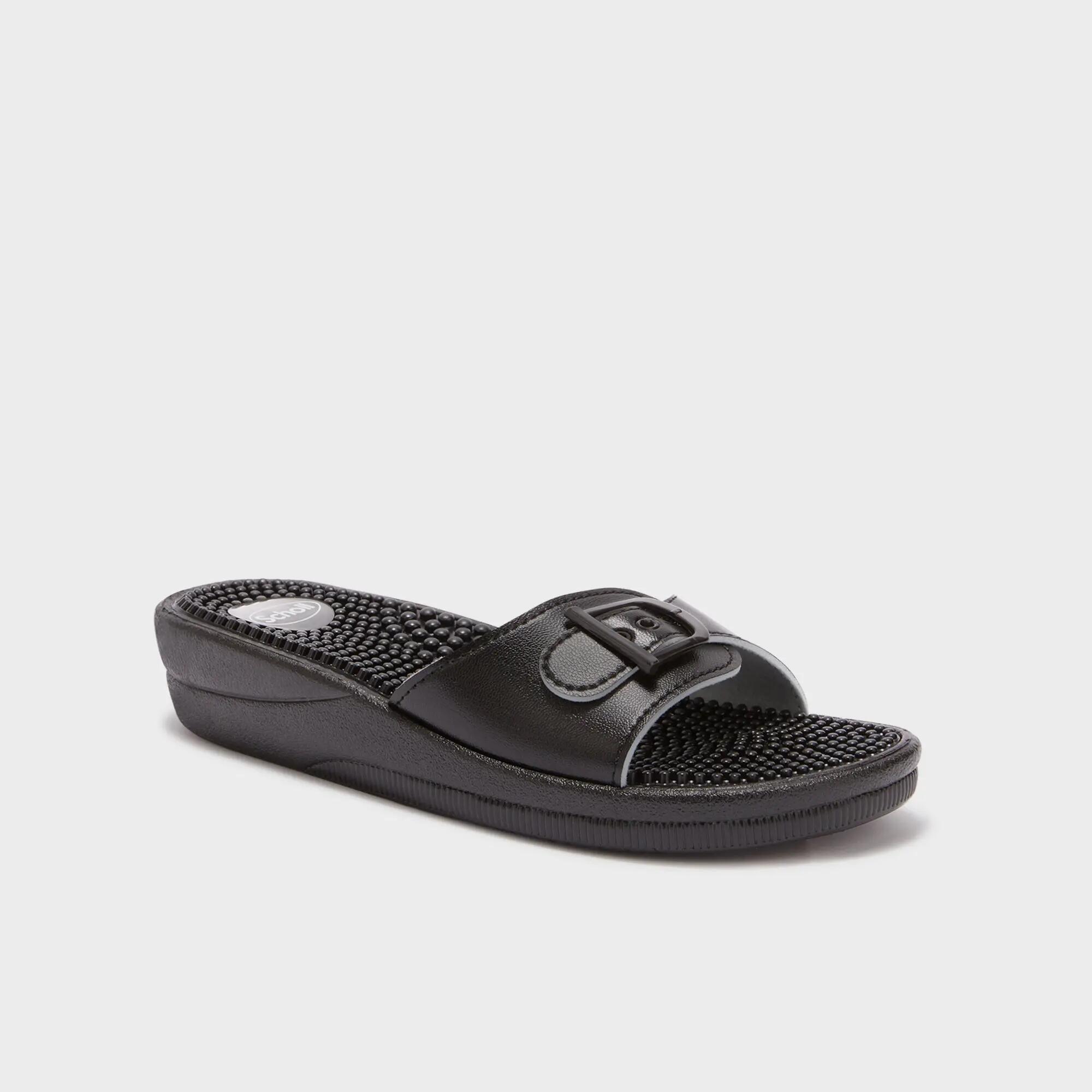 Damen Schwimmen Pantoletten New Massage Schwarz 2/4