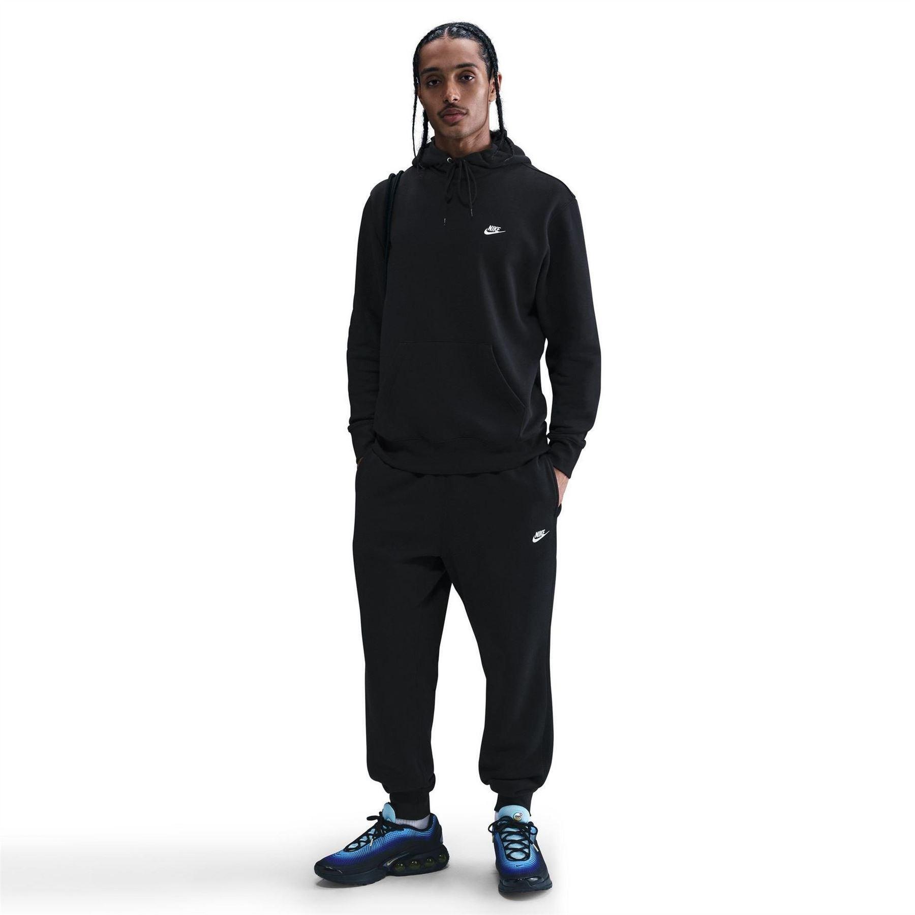 Mens Club Fleece Pullover Hoodie (Black) 5/5