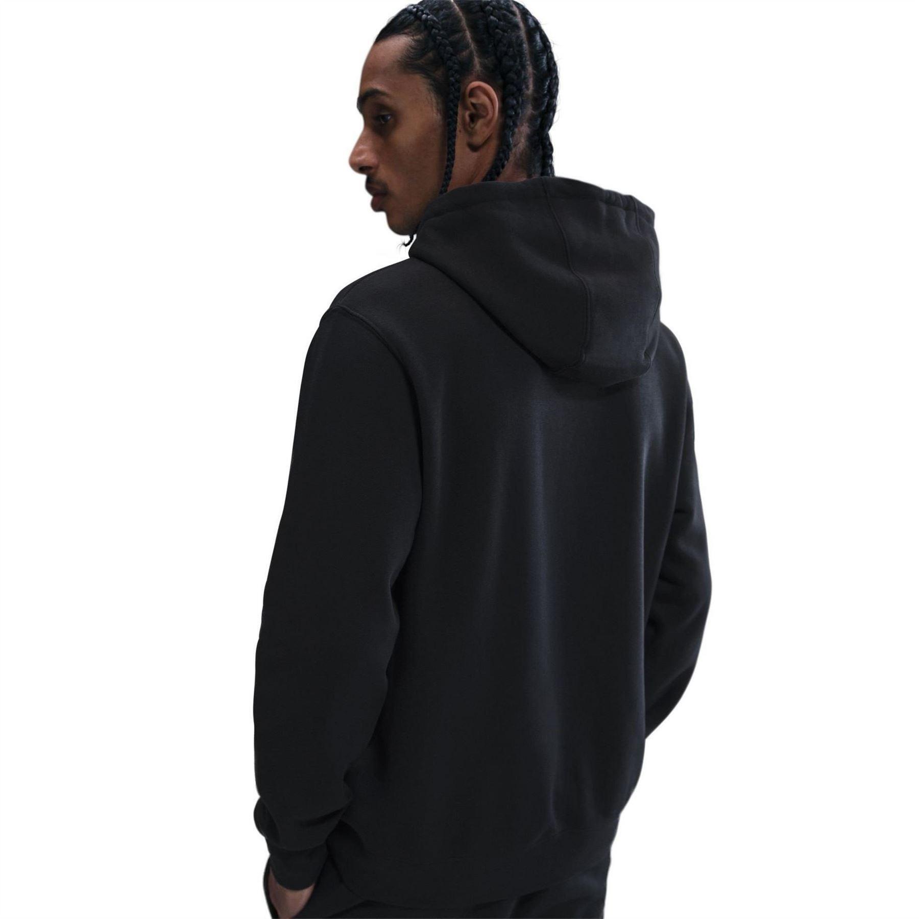 Mens Club Fleece Pullover Hoodie (Black) 4/5