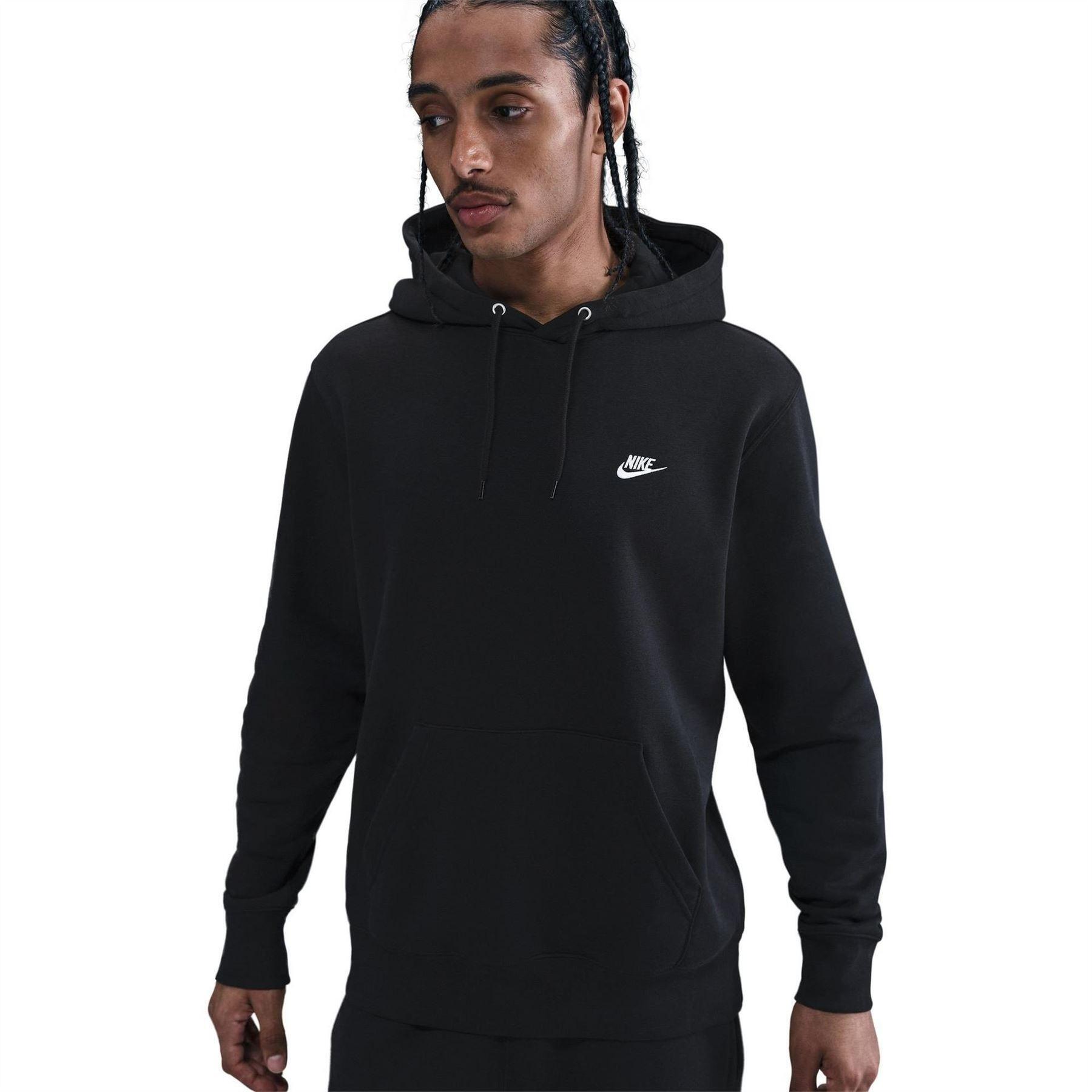 Mens Club Fleece Pullover Hoodie (Black) 3/5