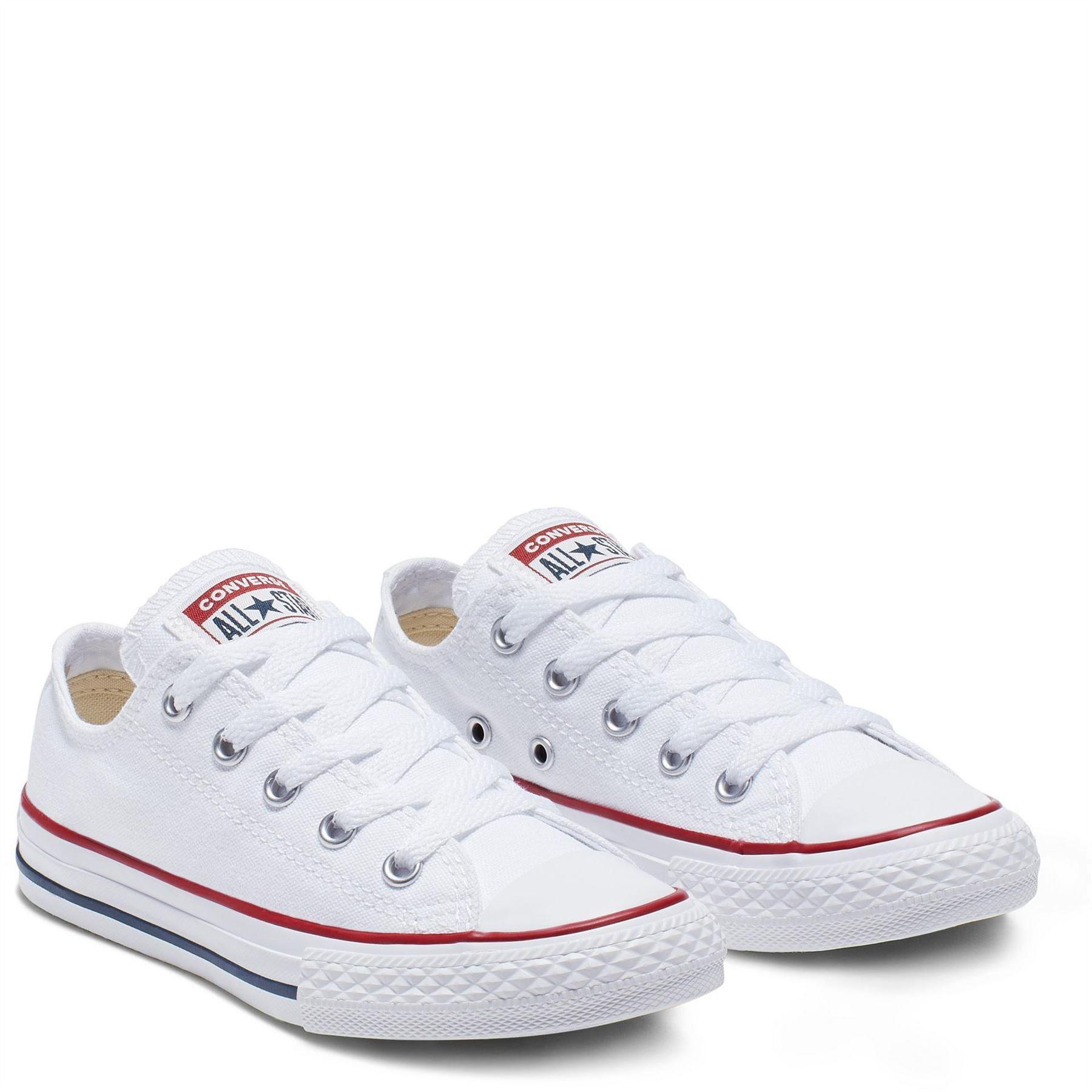 Childrens/Kids Chuck Canvas Low Cut Shoes (White) 5/5