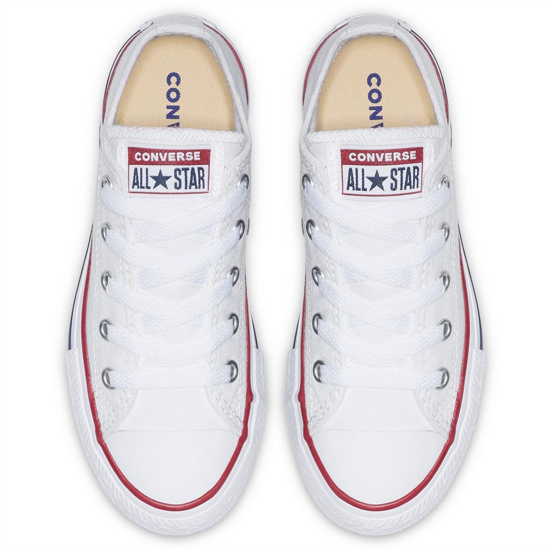 Childrens/Kids Chuck Canvas Low Cut Shoes (White) 3/5