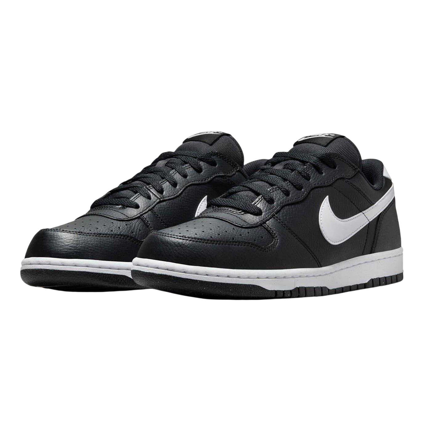 Mens Court Borough Swoosh Leather Trainers (Black/White) 5/5