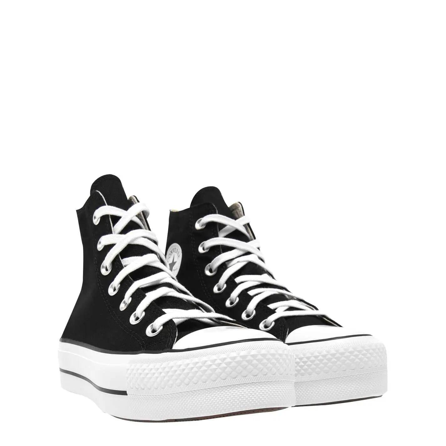 Unisex Adult All Star Canvas High Top Trainers (Black/White) 4/5