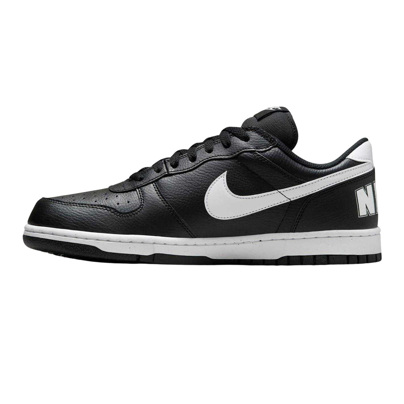 Mens Court Borough Swoosh Leather Trainers (Black/White) 3/5