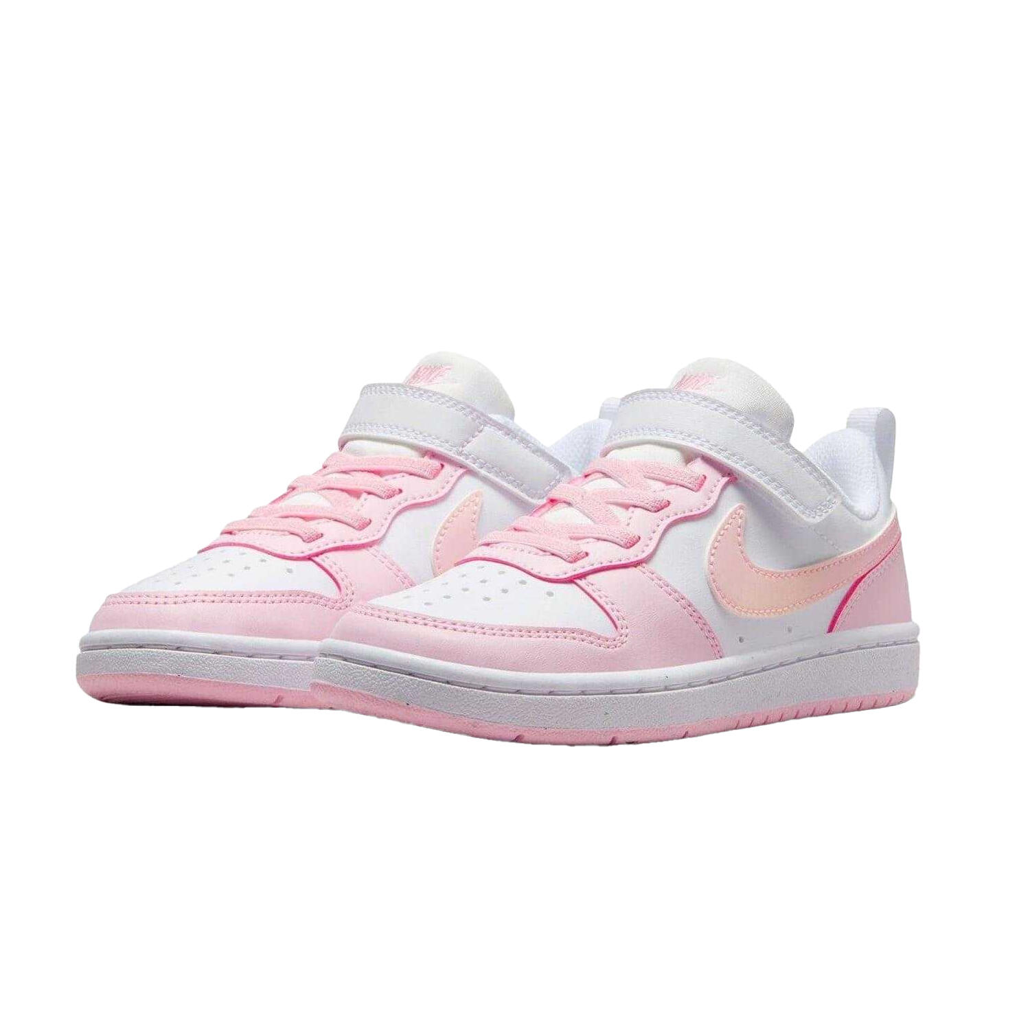 Baskets COURT BOROUGH Garçon (Blanc / Rose) 4/4