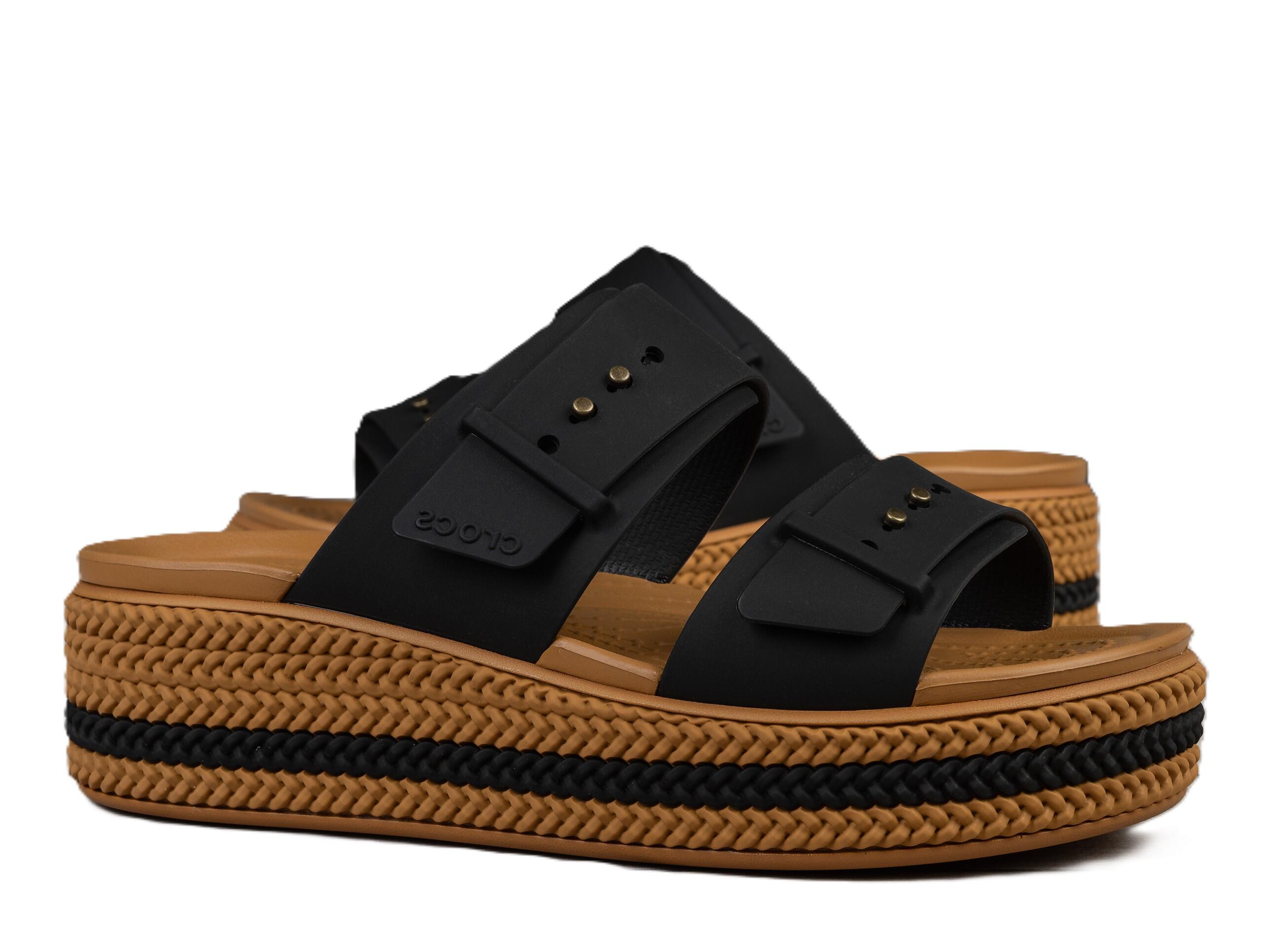 Klapki damskie na platformie Crocs BROOKLYN WOVEN BUCKLE 2/5