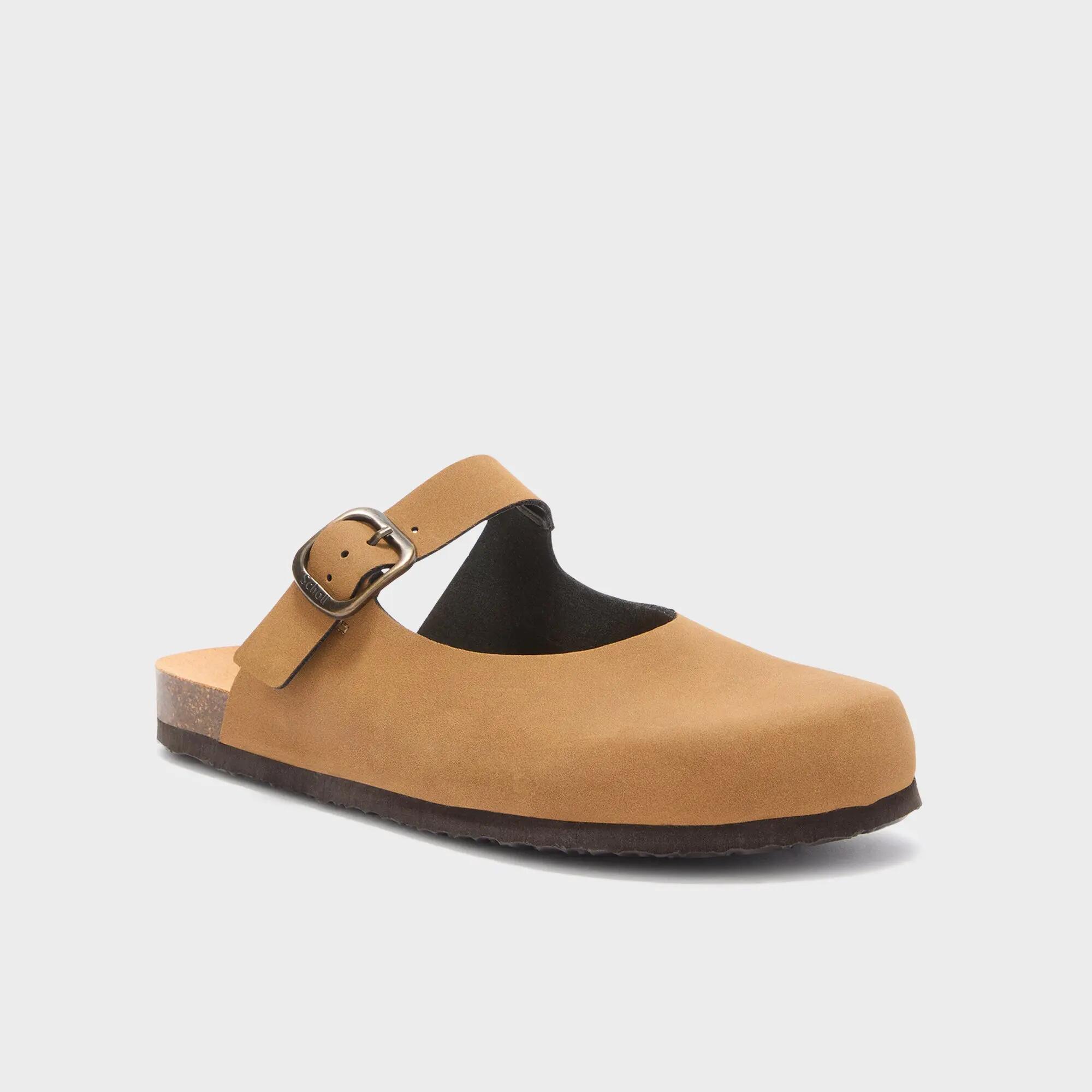 Damen Clogs Jackie Mary Jane Tonbraun 2/4
