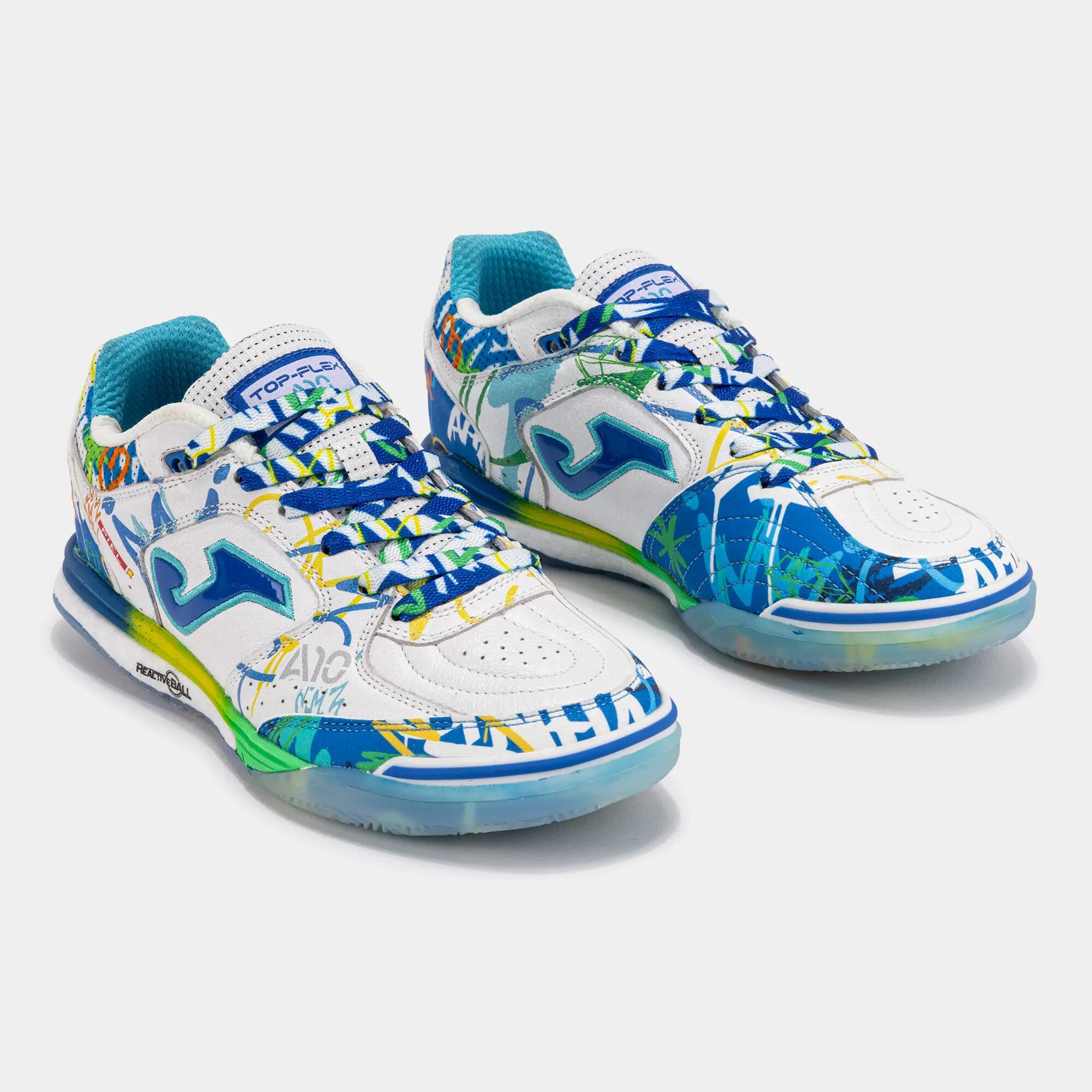 Chaussures Futsal Adulte Joma Top Flex Rebound 26 IN Blanc 2/5