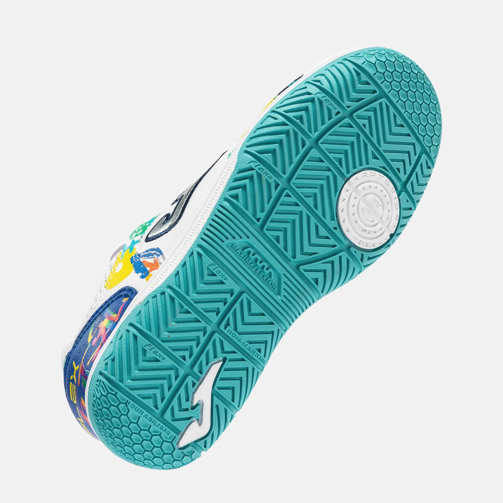 Zapatillas Fútbol Sala Niños Joma Top Flex Jr 26 IN Blanco 5/5