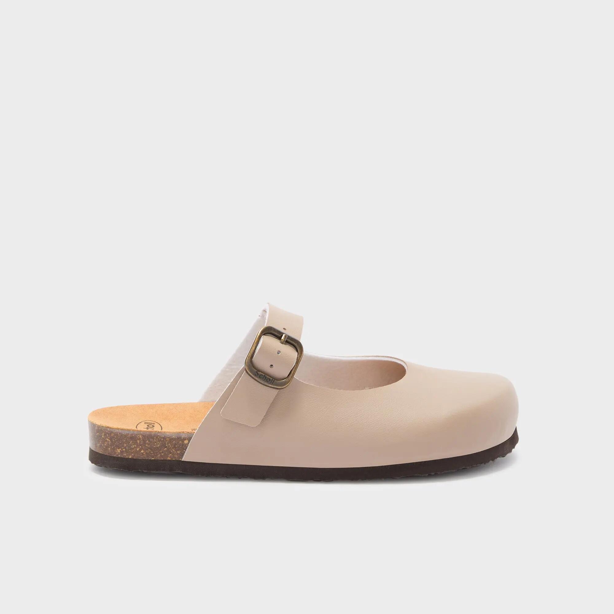 Socas mulher Jackie Mary Jane Bege-taupe 1/4