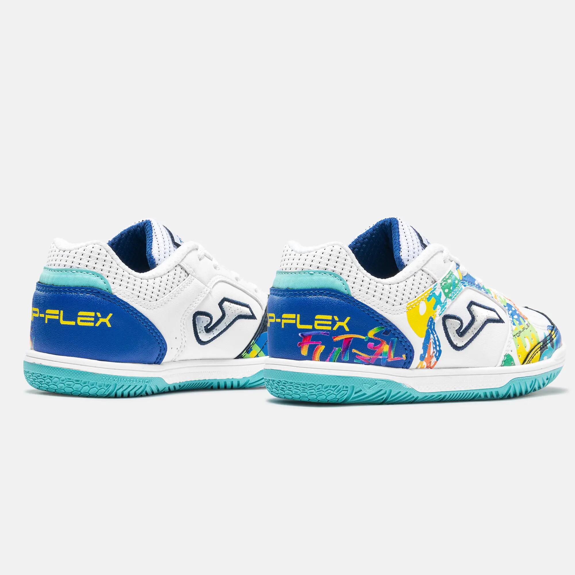 Zapatillas Fútbol Sala Niños Joma Top Flex Jr 26 IN Blanco 3/5
