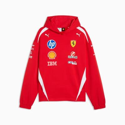 PUMA Felpa con cappuccio Scuderia Ferrari HP Replica Drivers Authentic da uom...