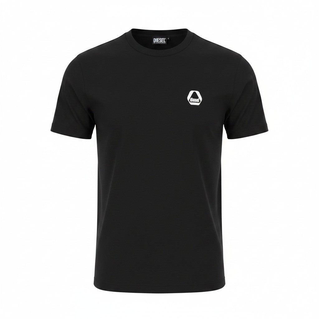 T-shirt - hommes - col rond, coton - diesel t-just - noir 1/1