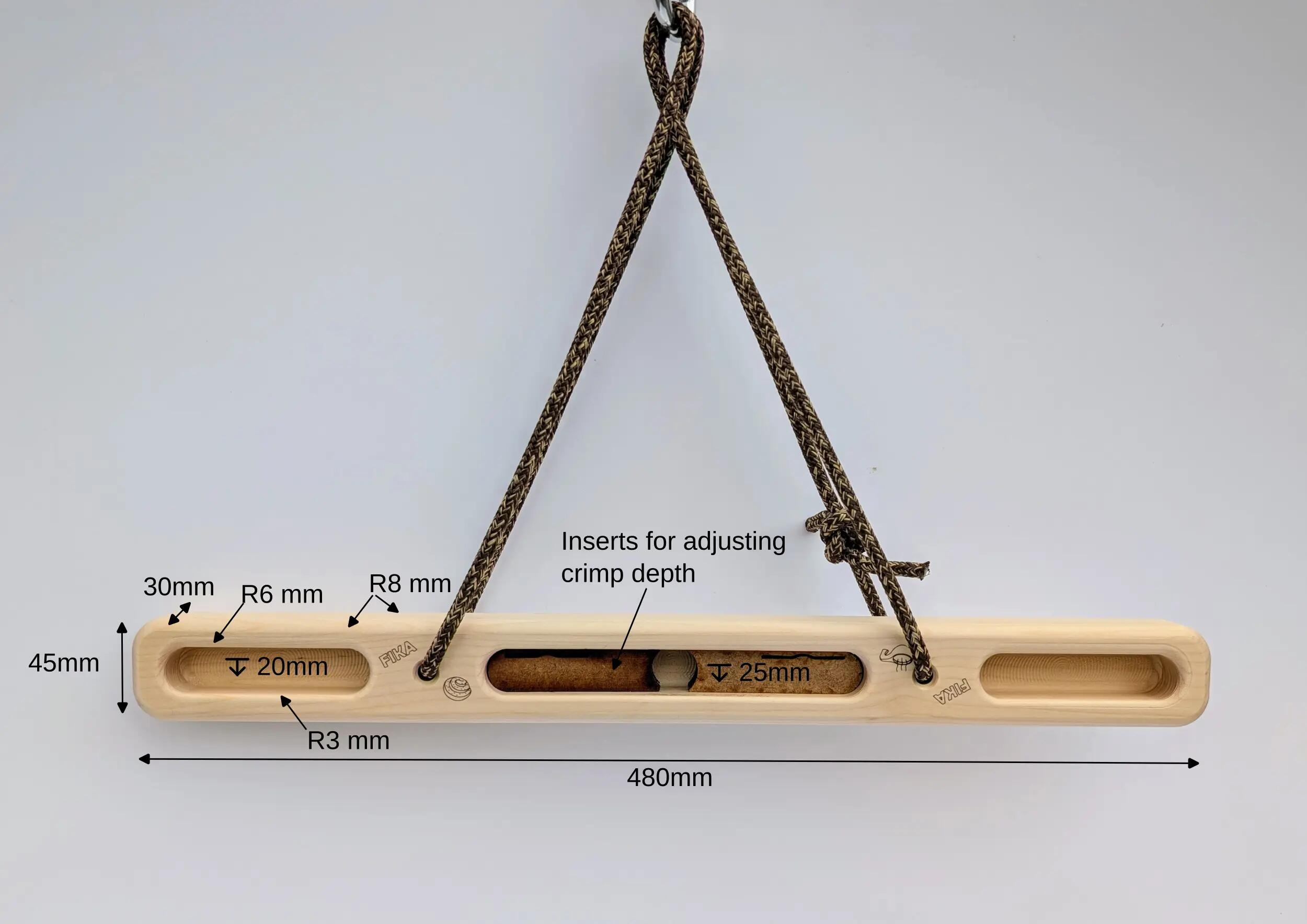Pinnbröd - Poutre d'escalade portable | Hangboard 7/8