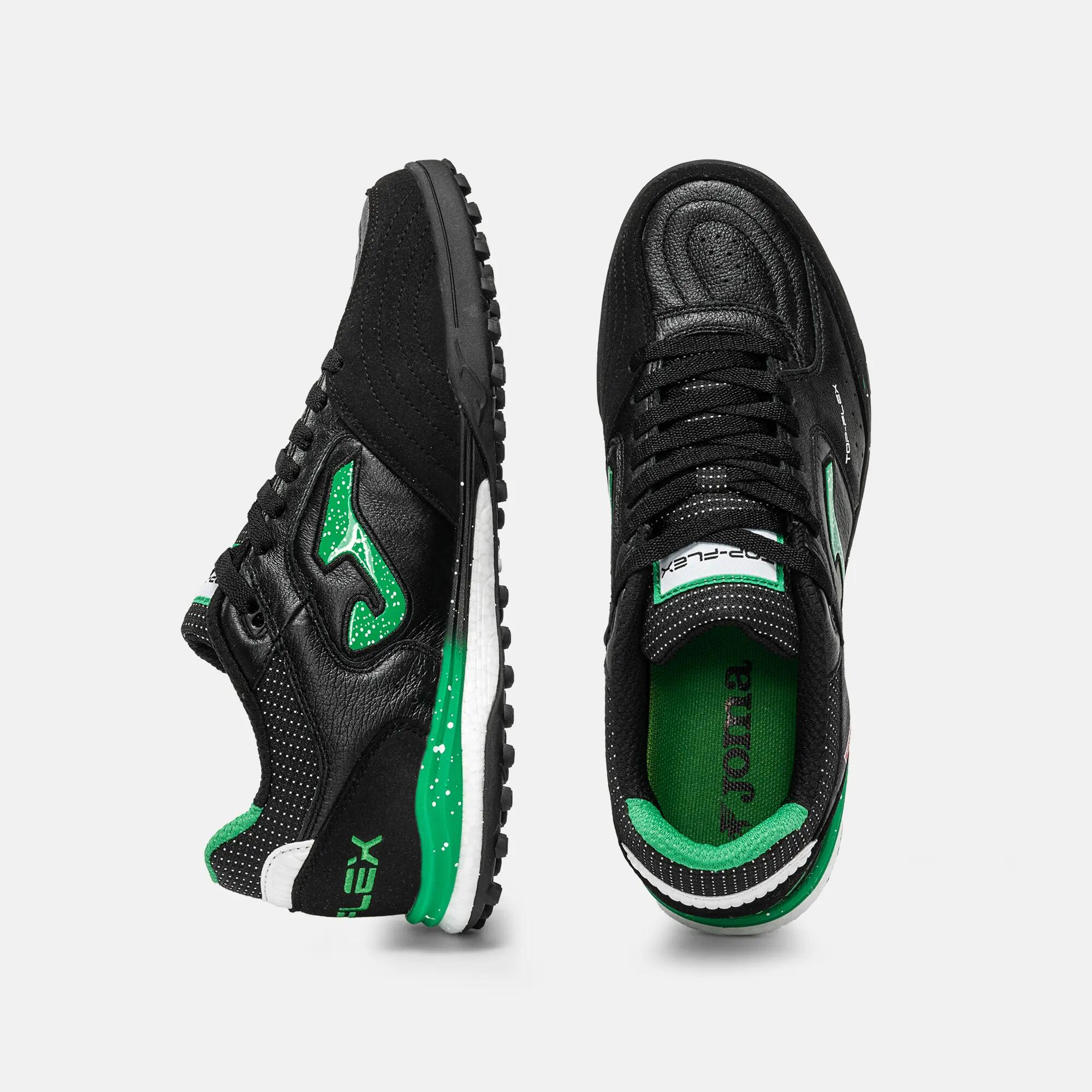 scarpa - calcio - uomo - pelle turf - Top Flex 2601 - nero/verde 4/5