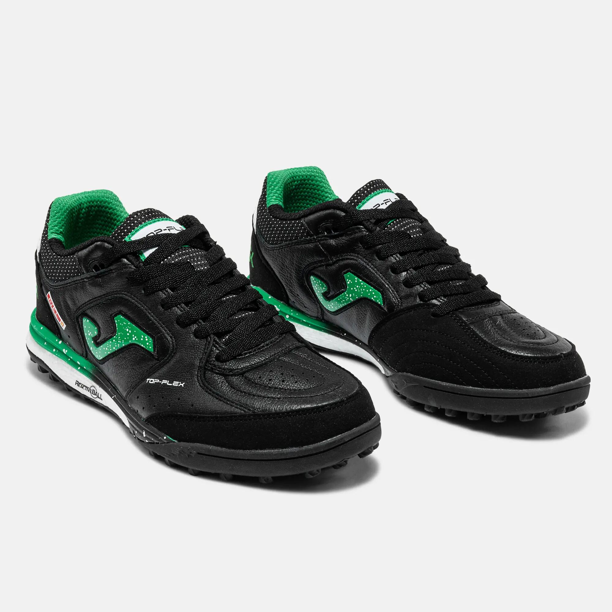scarpa - calcio - uomo - pelle turf - Top Flex 2601 - nero/verde 2/5