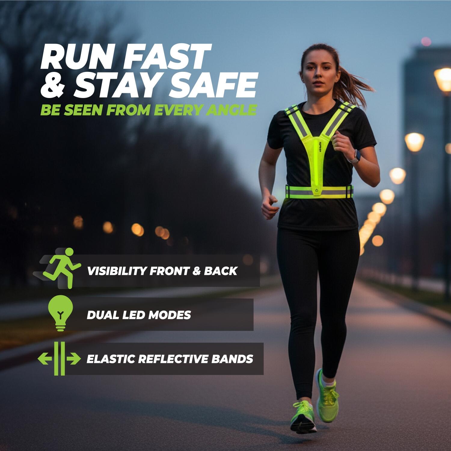 Colete refletor de segurança com LED - Running 3/6