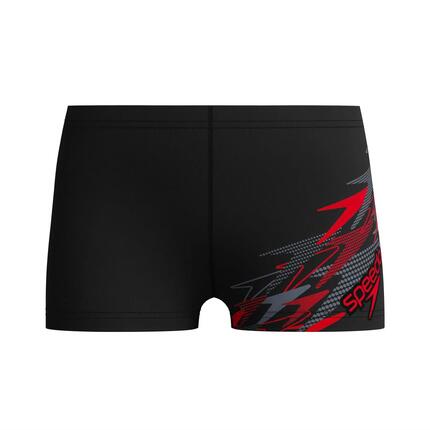 Short De Bain Motif/style Imprimé JAMMER Garçon (Anthracite / Rouge Imprimé)