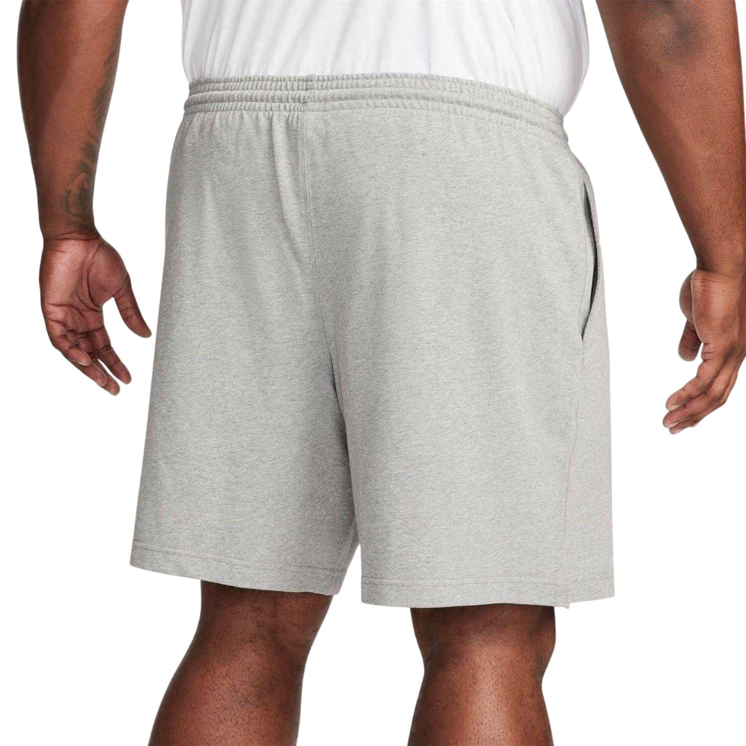 Mens Club Embroidered Logo Shorts (Grey Heather) 3/3