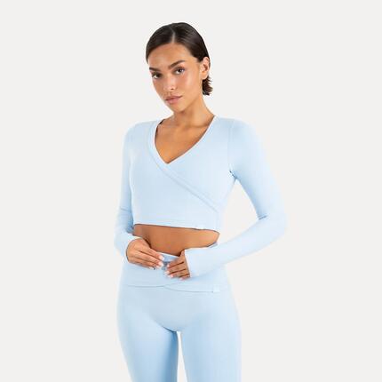 Damen Crop Longsleeve Niora Hellblau
