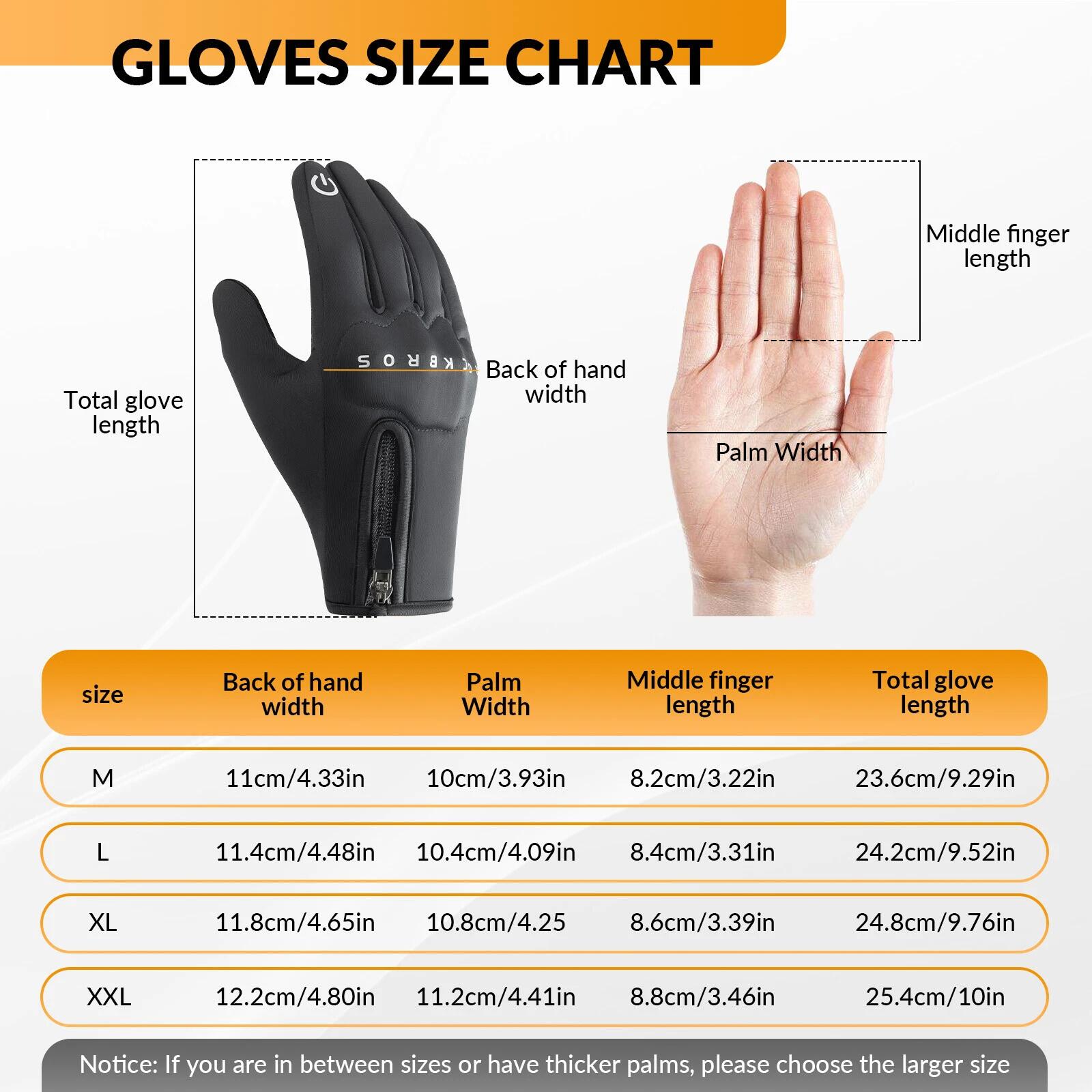 ROCKBROS Winter Vollfinger Fahrradhandschuhe Touchscreen 5/6