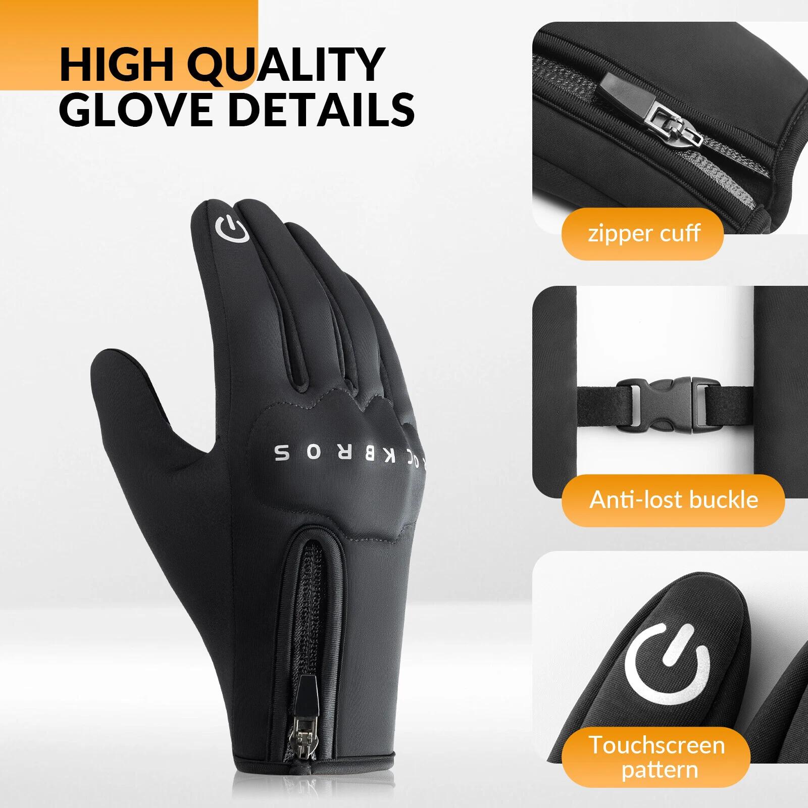 ROCKBROS Winter Vollfinger Fahrradhandschuhe Touchscreen 4/6