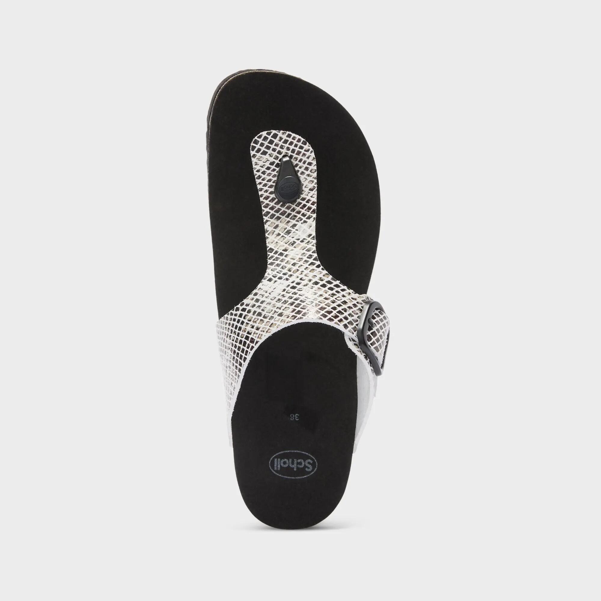 Chinelos de dedo mulher Jackie Thong Preto/Branco 3/4