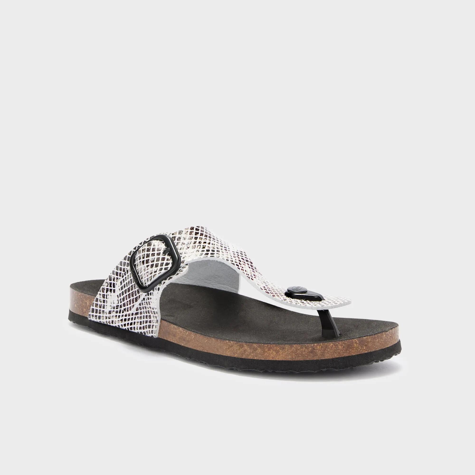 Chinelos de dedo mulher Jackie Thong Preto/Branco 2/4