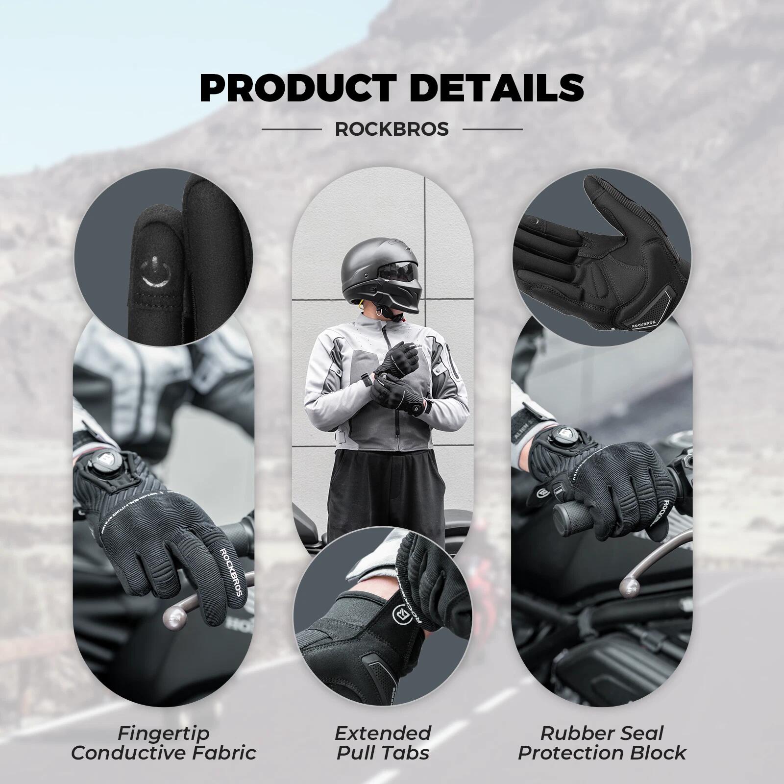 ROCKBROS Neue Design Handschuhe mit Verriegelung 3/7