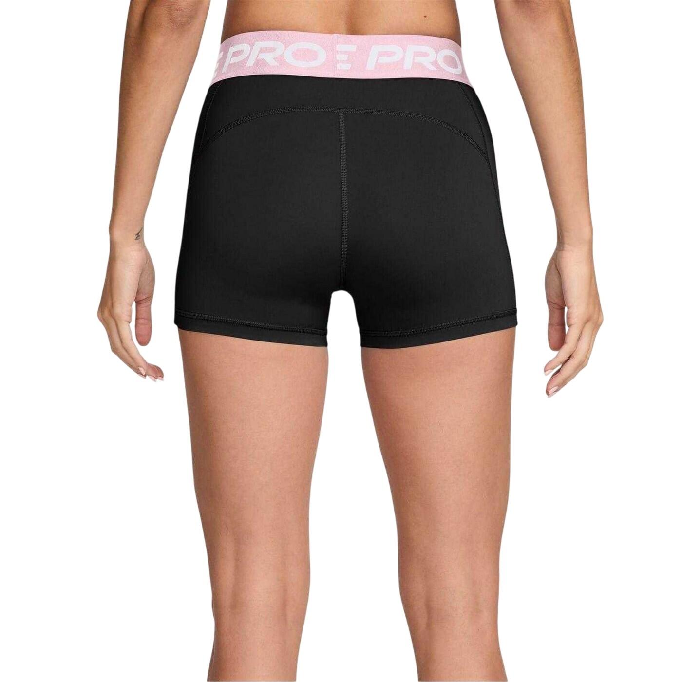 Womens/Ladies Pro Compression Shorts (Black/Pink) 3/5