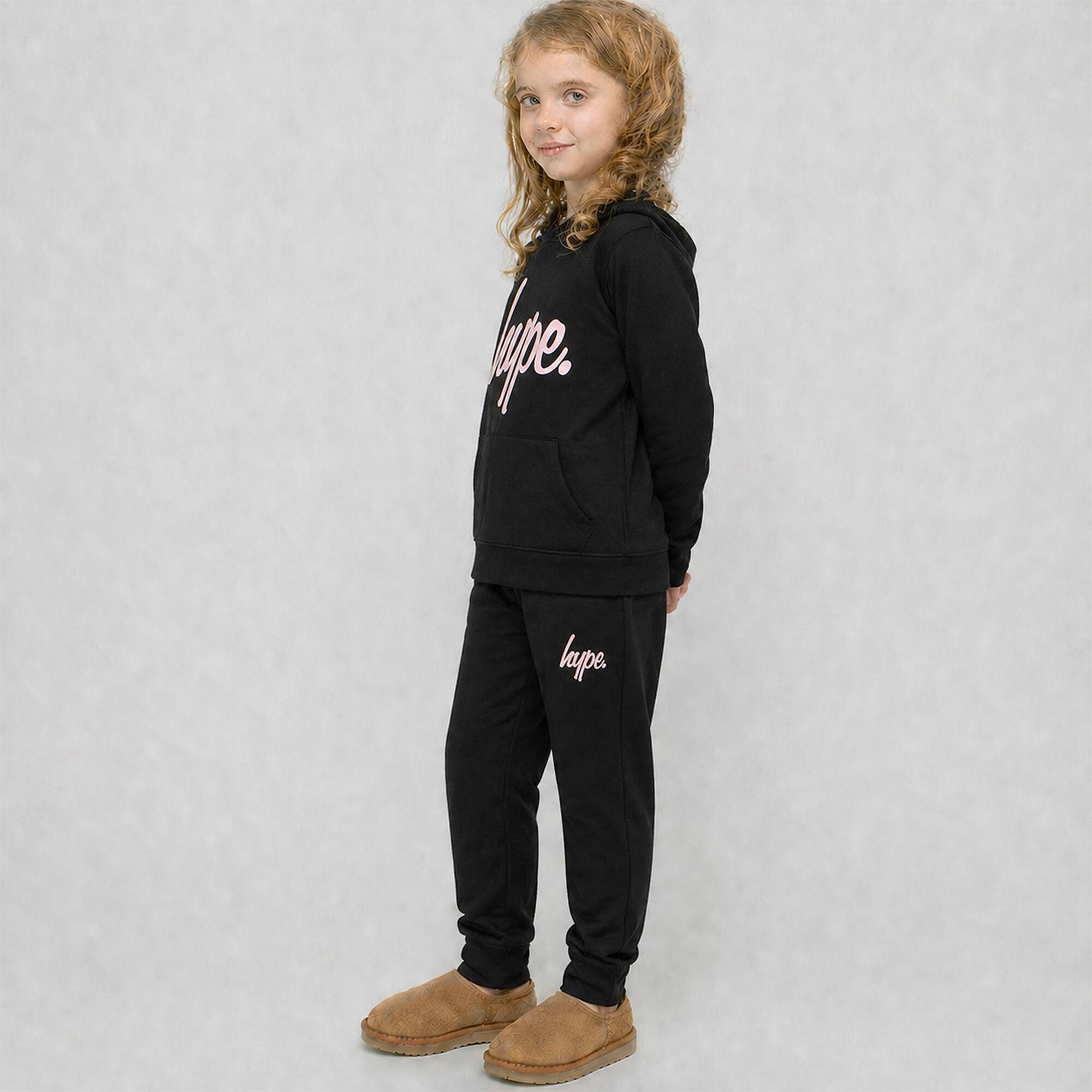 HYPE - Mädchen Trainingsanzug Schwarz Hoodie Jogger Freizeit Set 5/5