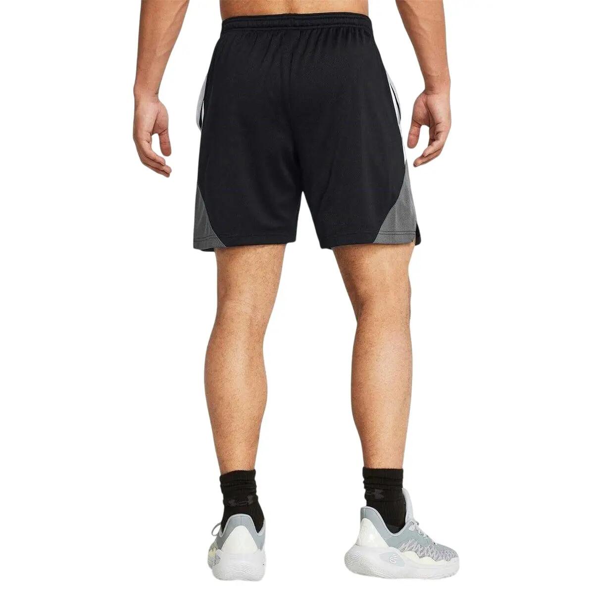 Pantaloncini Da Basket Stampa Grafica Uomo Under Armour Nero Grigio 3/5