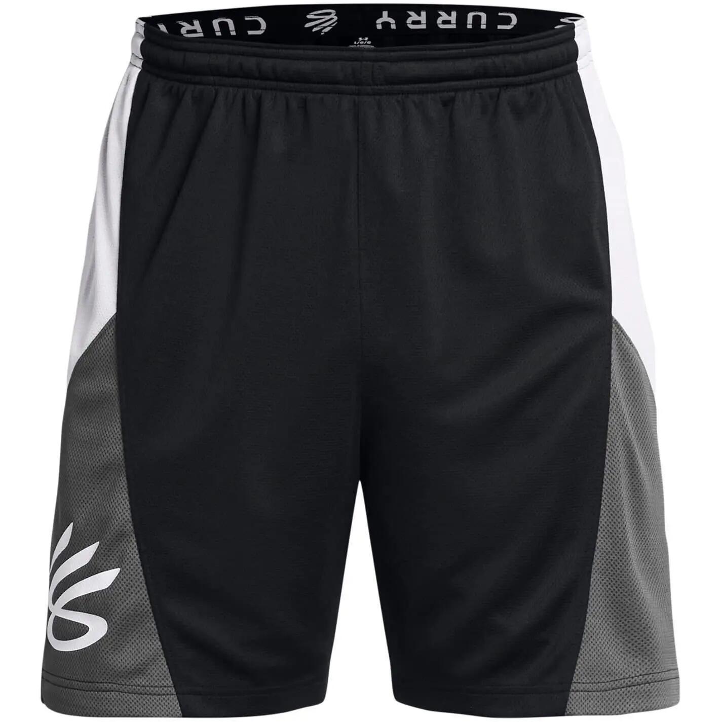 Pantaloncini Da Basket Stampa Grafica Uomo Under Armour Nero Grigio 2/5