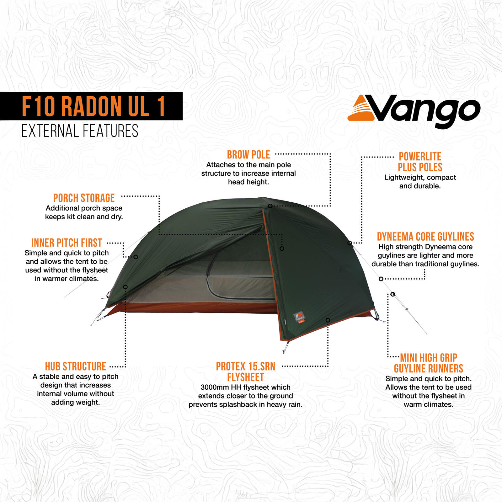 Radon UL Trekkingtent voor 1 persoon kamperen eenpersoonstent bivaktent, 1,2 kg 4/7