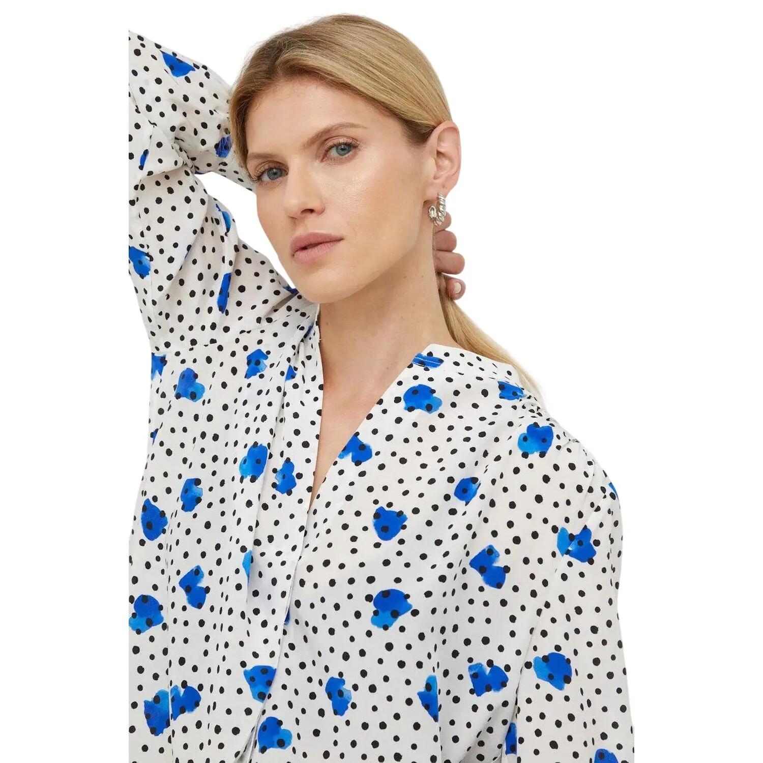 Camicetta A Pois Manica Lunga Donna Boss Beige 4/4